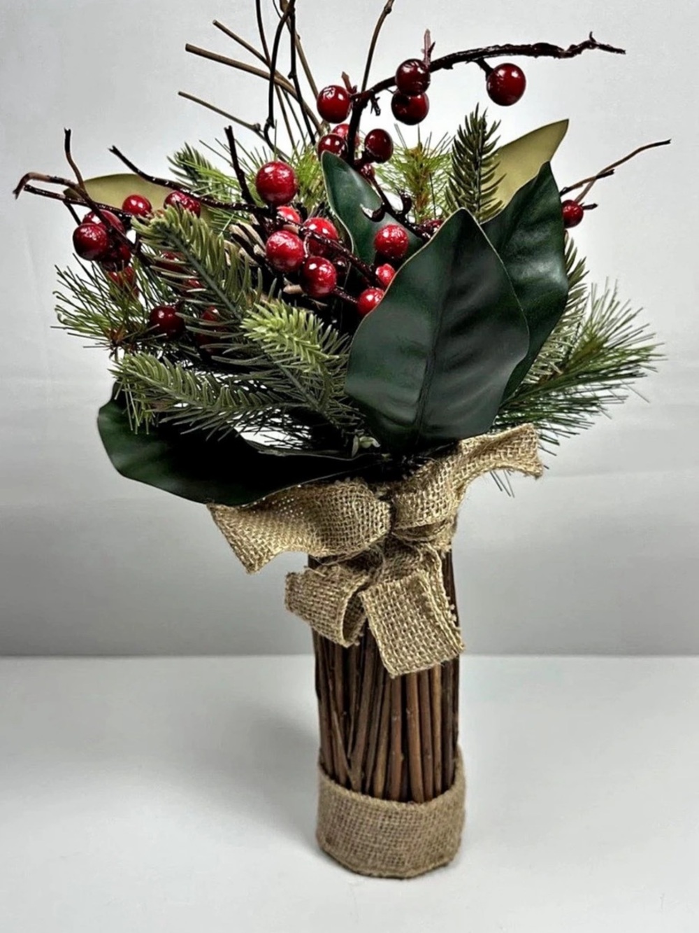 Holiday Winter Faux Floral Berry Bouquet